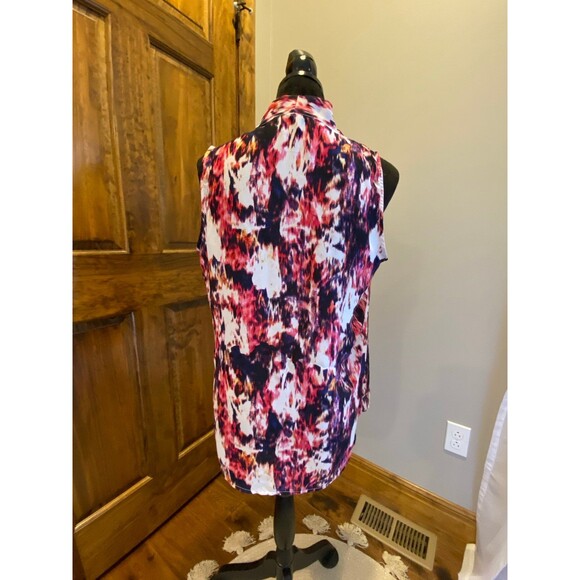 Rose & Olive Blouse  Plus Size ? XL Top Sleeveless High Low V Neck Cool Summer - Picture 5 of 9